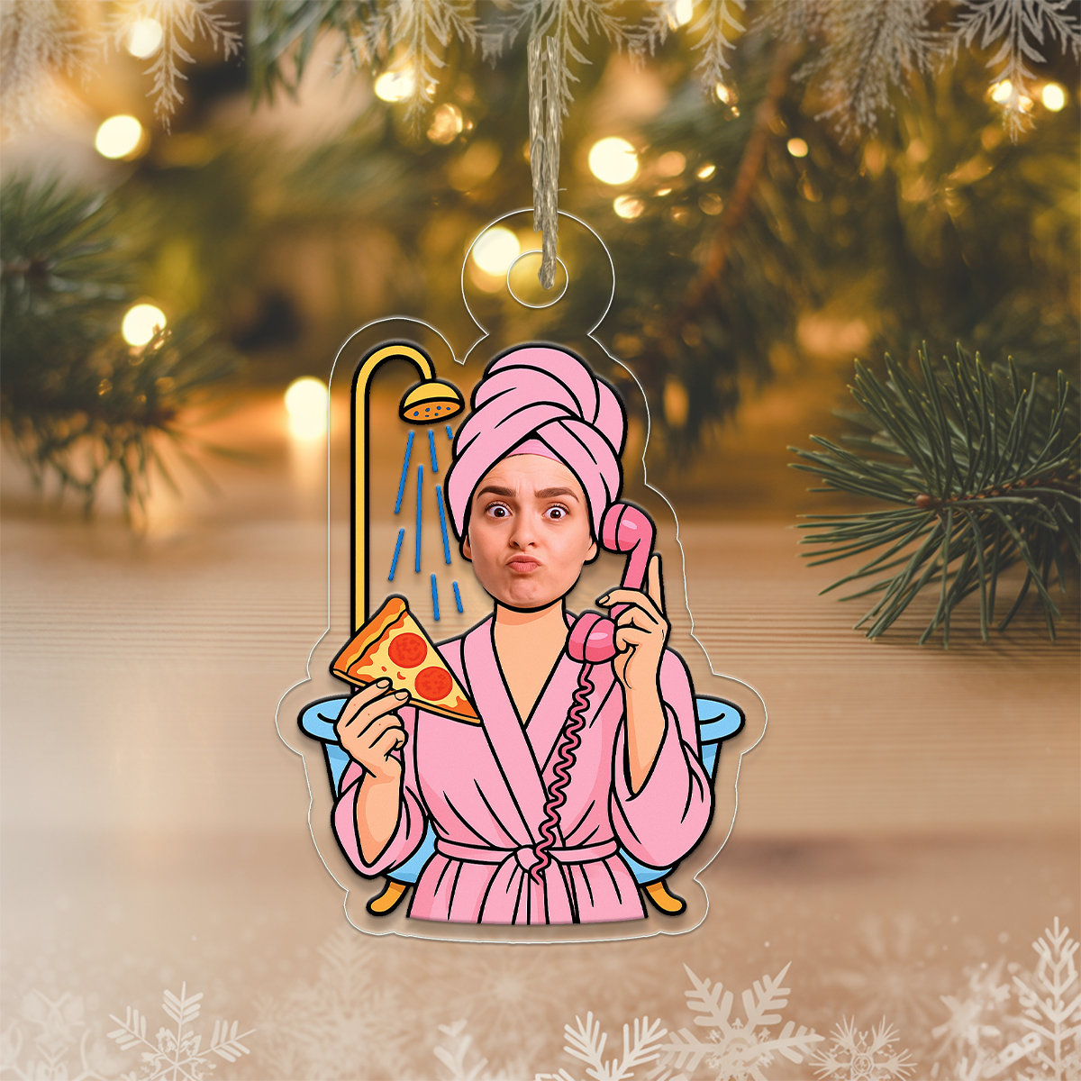 Custom Photo Face Spa Day Ornament, Personalized Funny Christmas Ornament, Self Care Holiday Decoration, Spa Lover Gift, Relaxing Keepsake