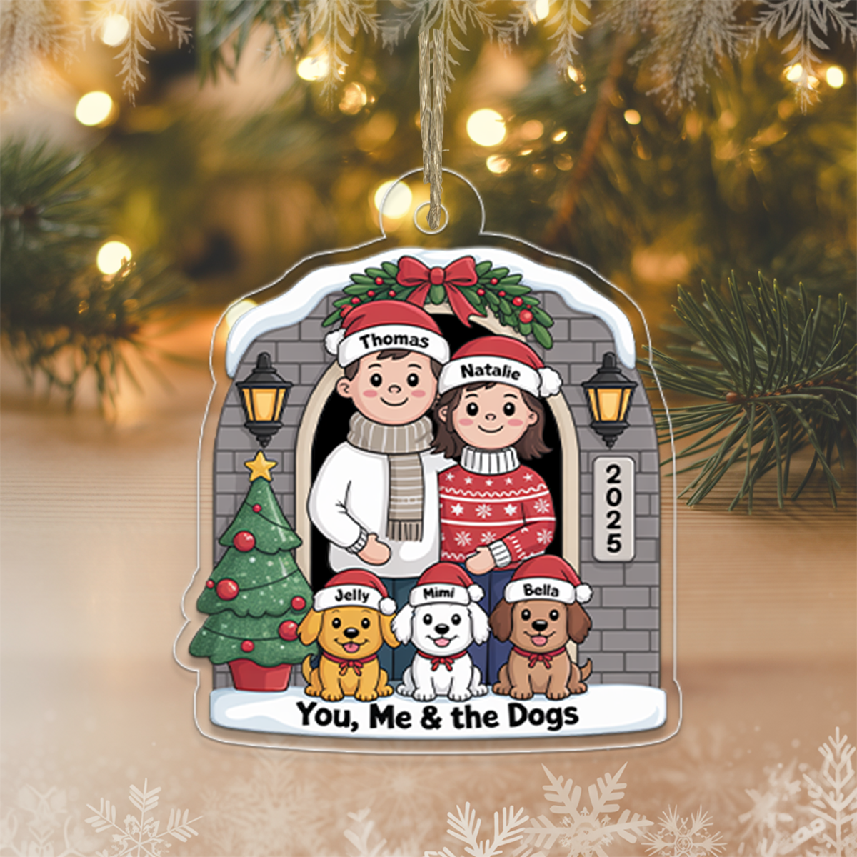 Personalized Farmhouse Couple Christmas Ornament5