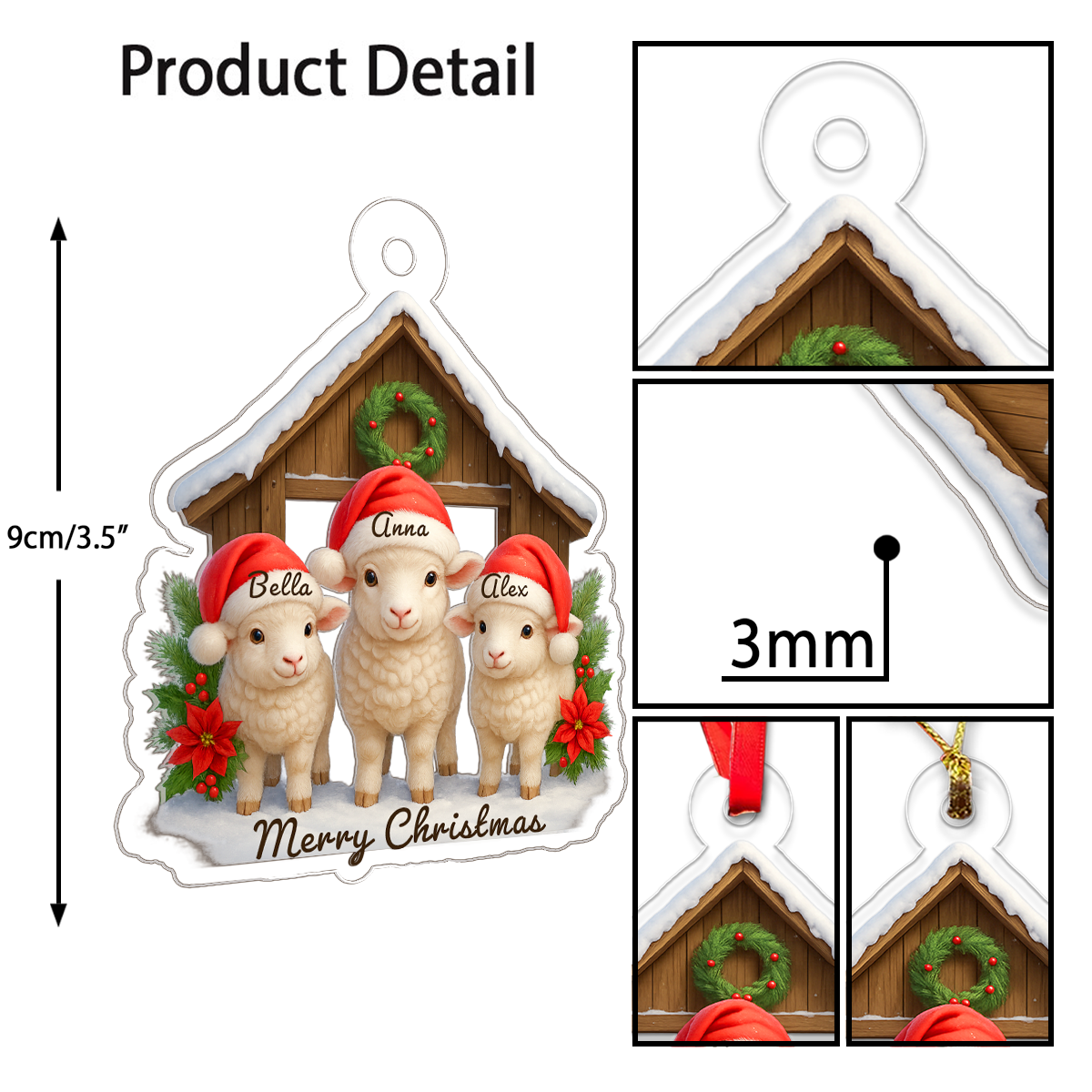 Custom Name Farmer Sheep Xmas