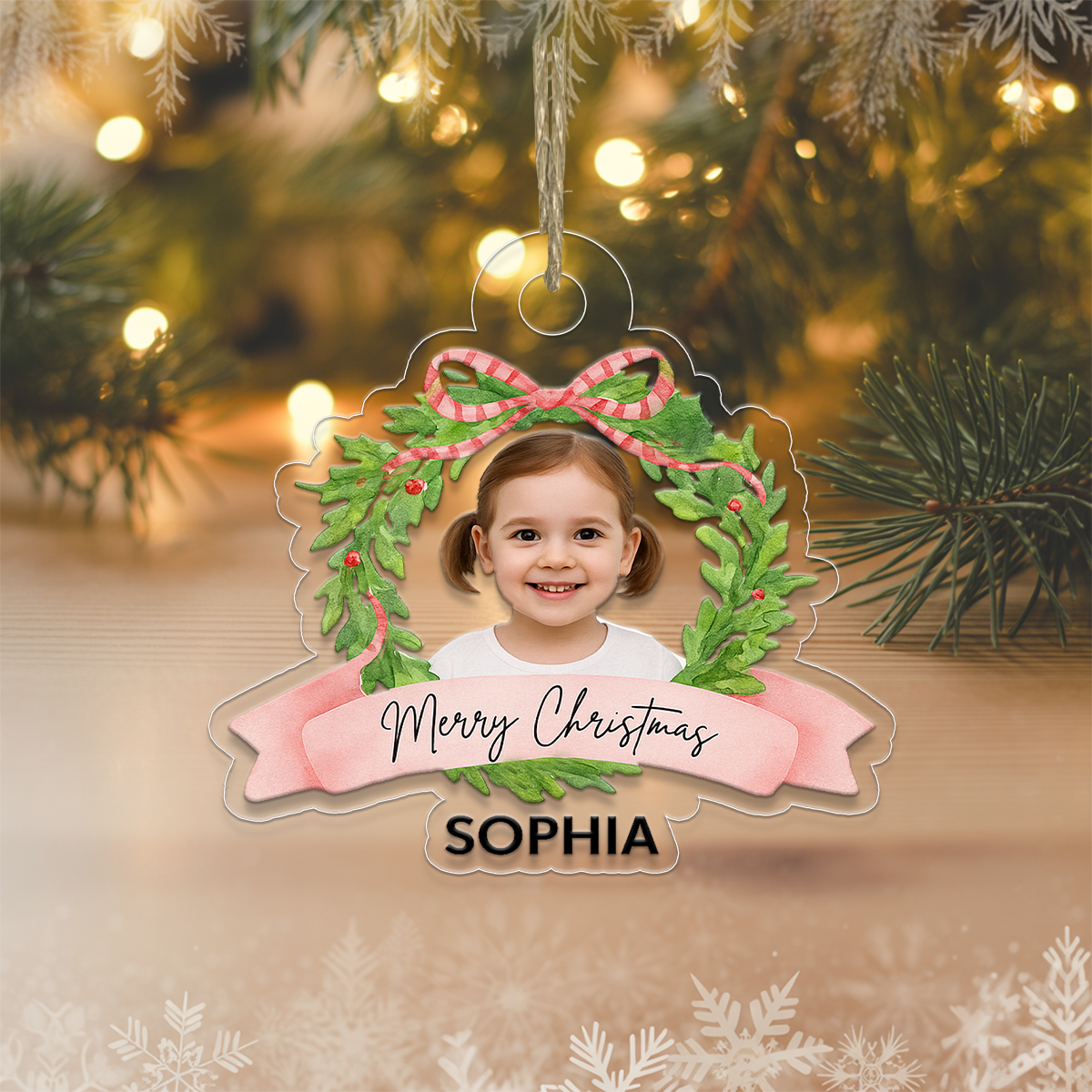 Custom Photo Baby Portrait Christmas Ornament, Personalized Baby First Christmas Ornament, Newborn Keepsake, Family Holiday Decoration Gift