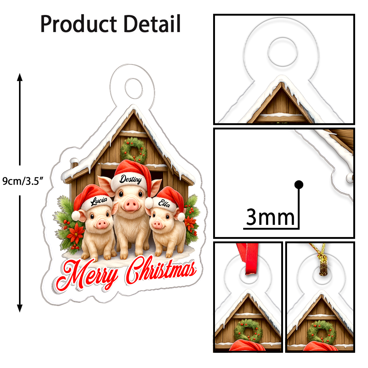 Custom Name Farmer Pig Xmas