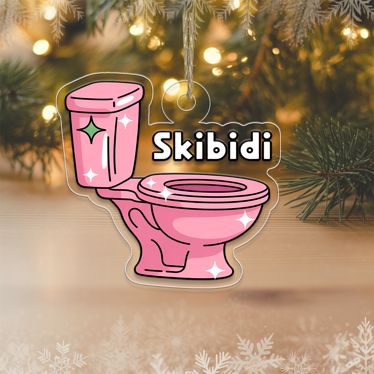 Funny Skibidi Toilet Acrylic Ornament, Toilet Christmas Ornament, Meme Ornament, Gag Gift for Teen Kids, Holiday Decoration