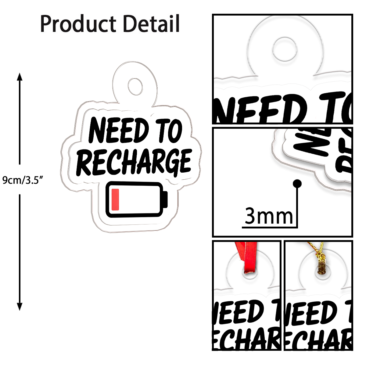 Need To Recharge One Percent Funny Ornament, Battery Ornament, Custom Tech Christmas Ornament, Gamer Gift, Low Power Gag Gift