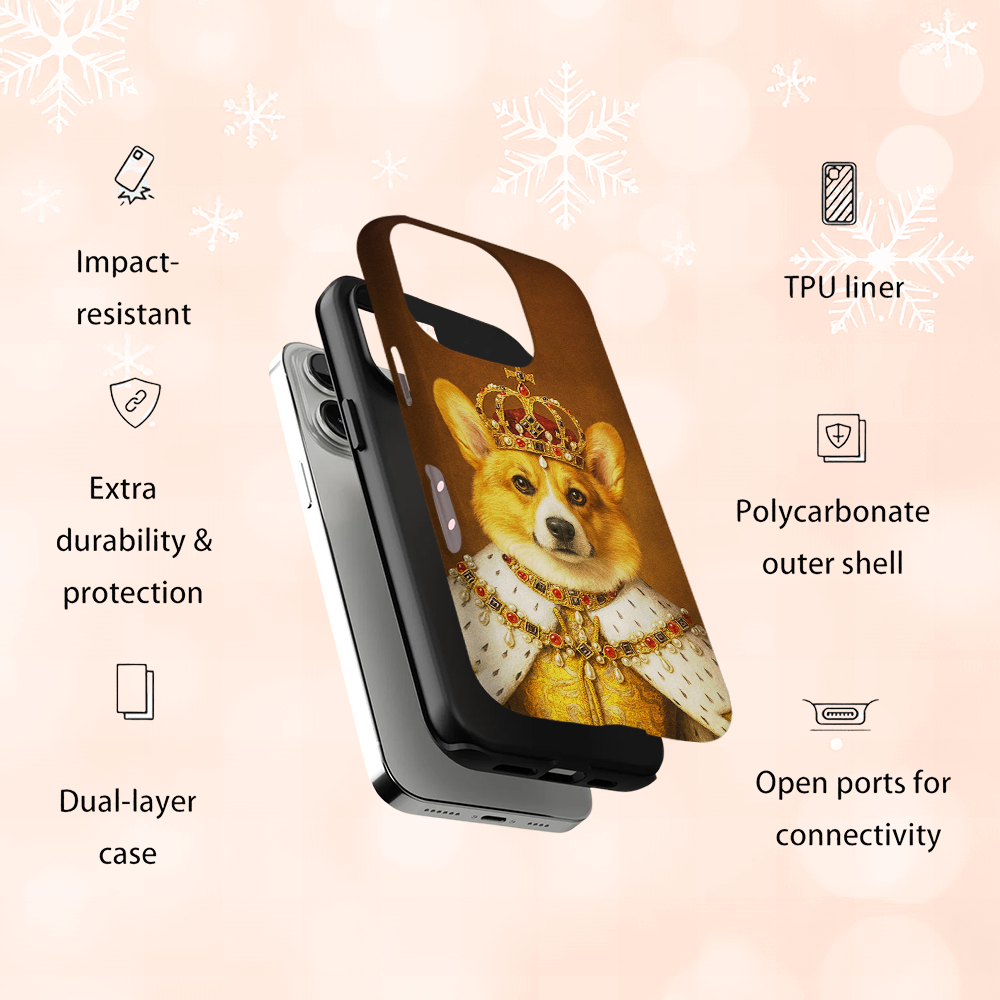 Custom Photo Crowned Queen Dog Phone Case Gift For Dog Lovers