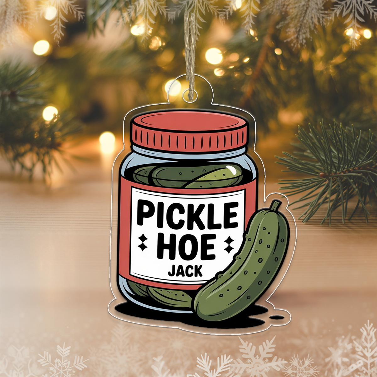 Personalized Pickle Hoe Ornament2