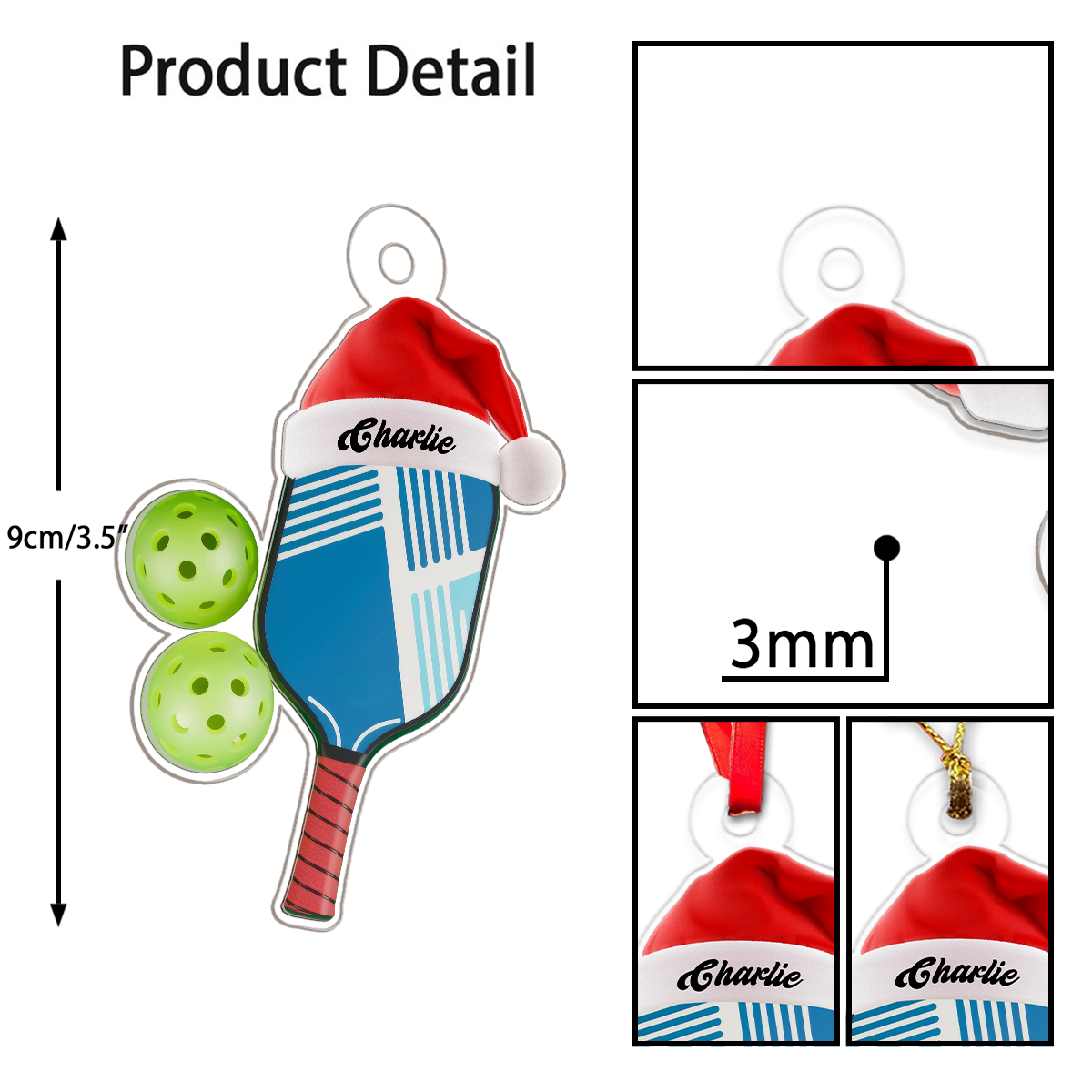 Pickleball Acrylic Ornament Christmas Gift