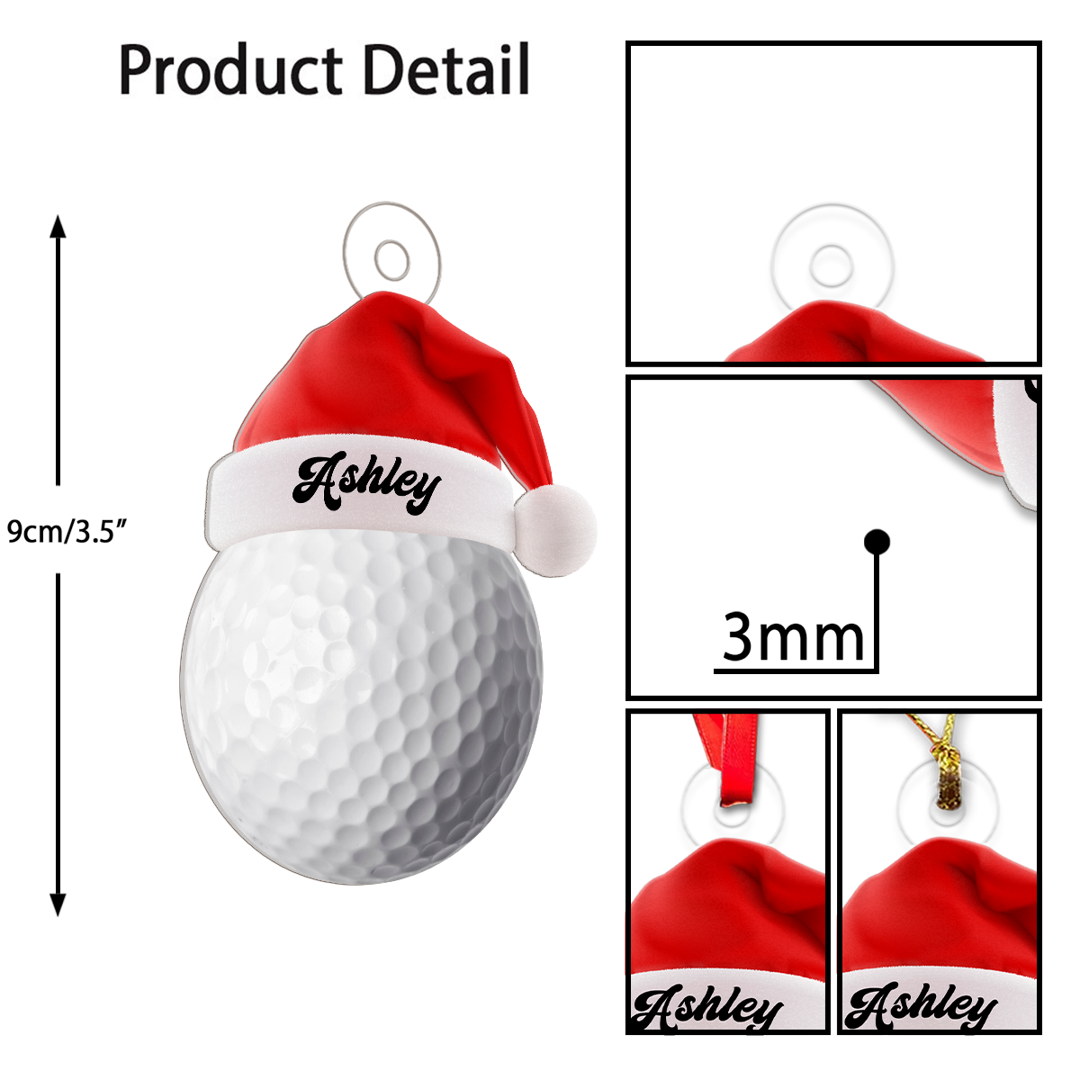 Personalized  Golf Acrylic Ornament Christmas Gift
