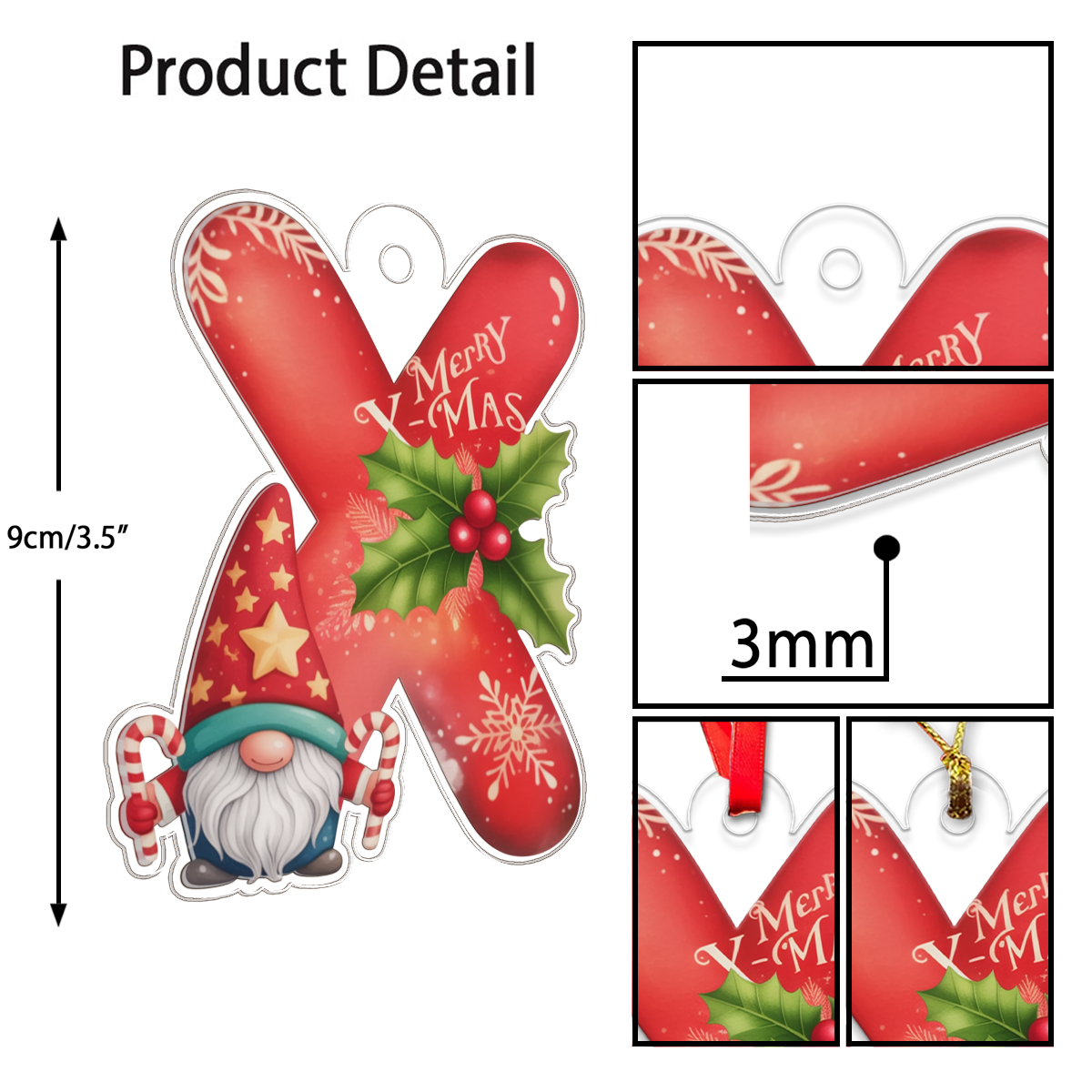Christmas Initial Letter Ornament Acrylic Ornament Christmas Gift