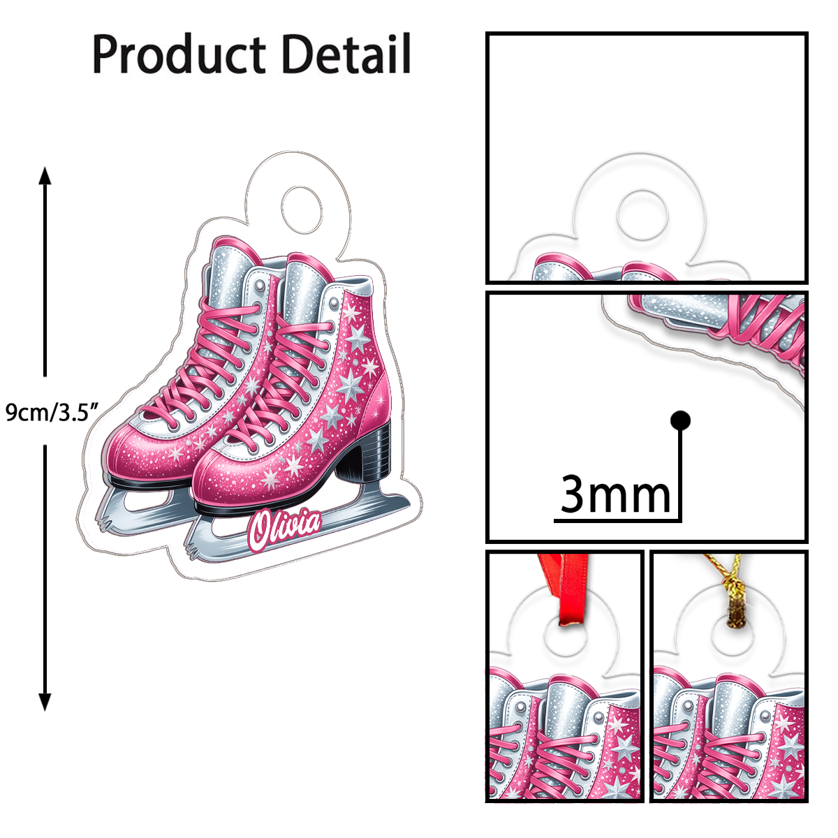 Custom Name Pink Ice Skating For Girl