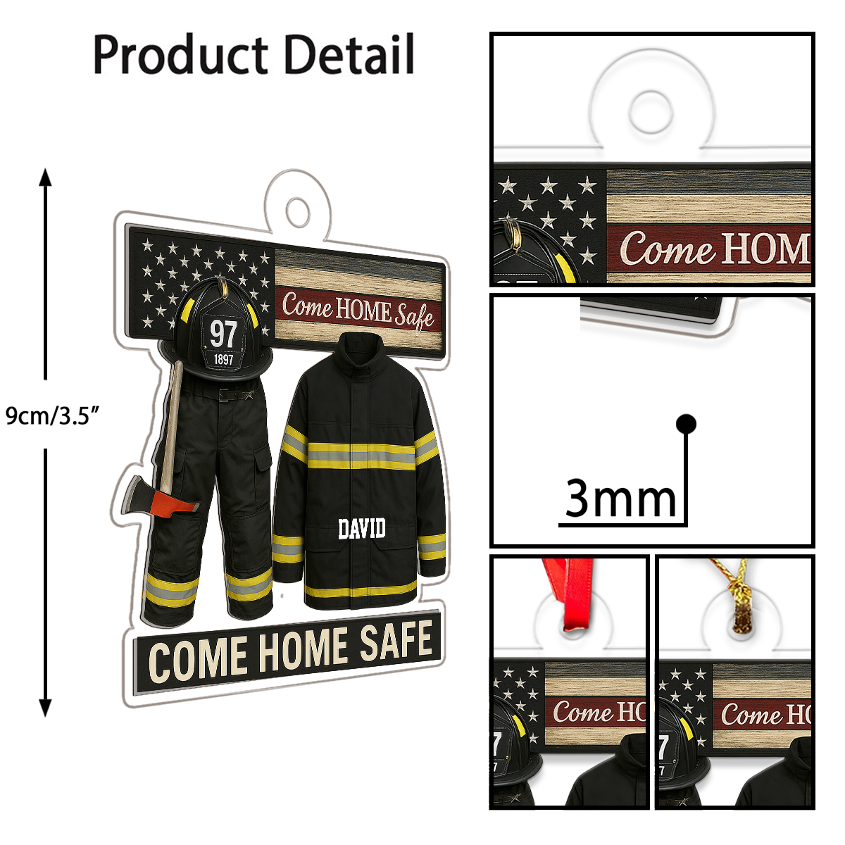 Custom Name Fire Truck 911 Firefighter Retirement