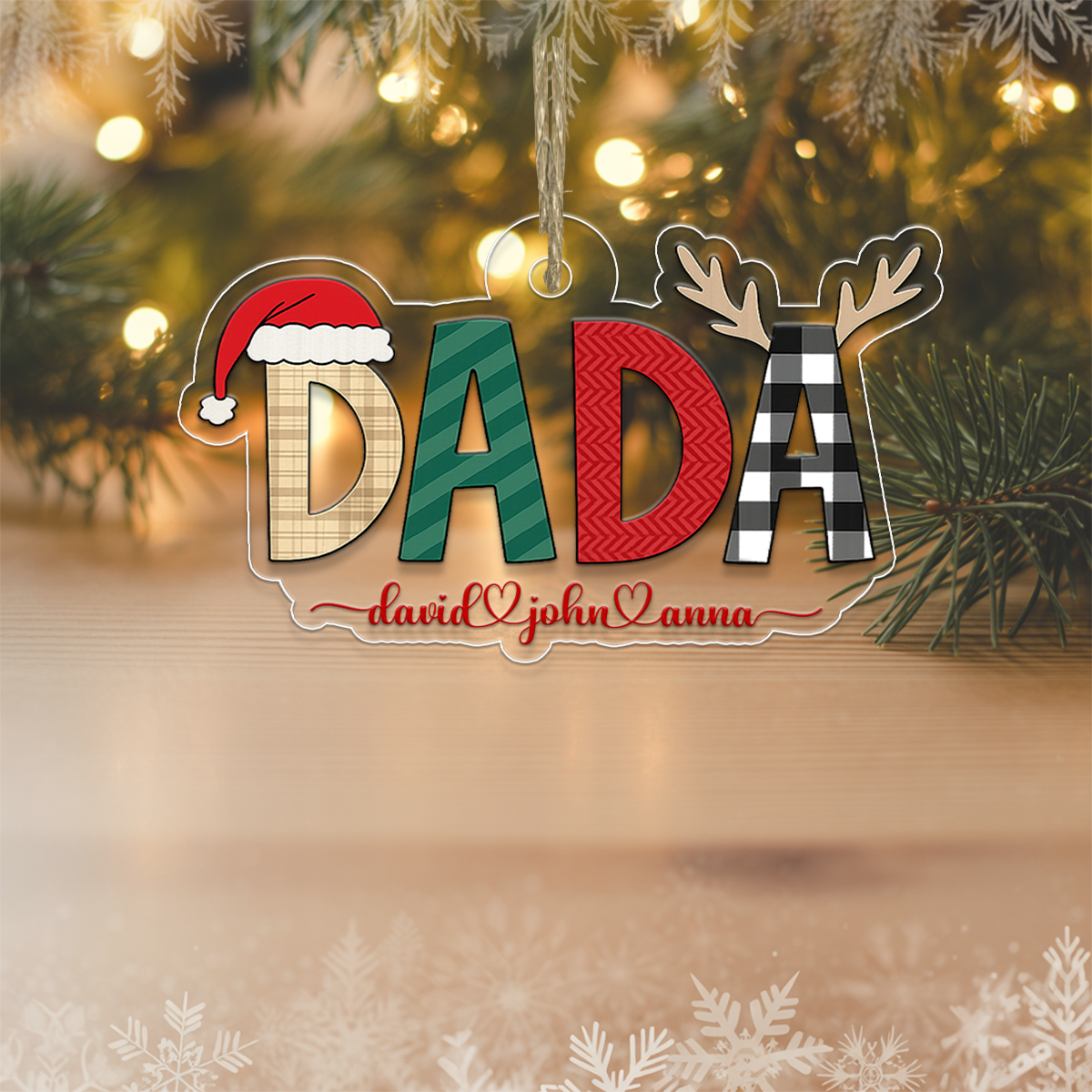 Custom Name Kids Dada For Dad Xmas