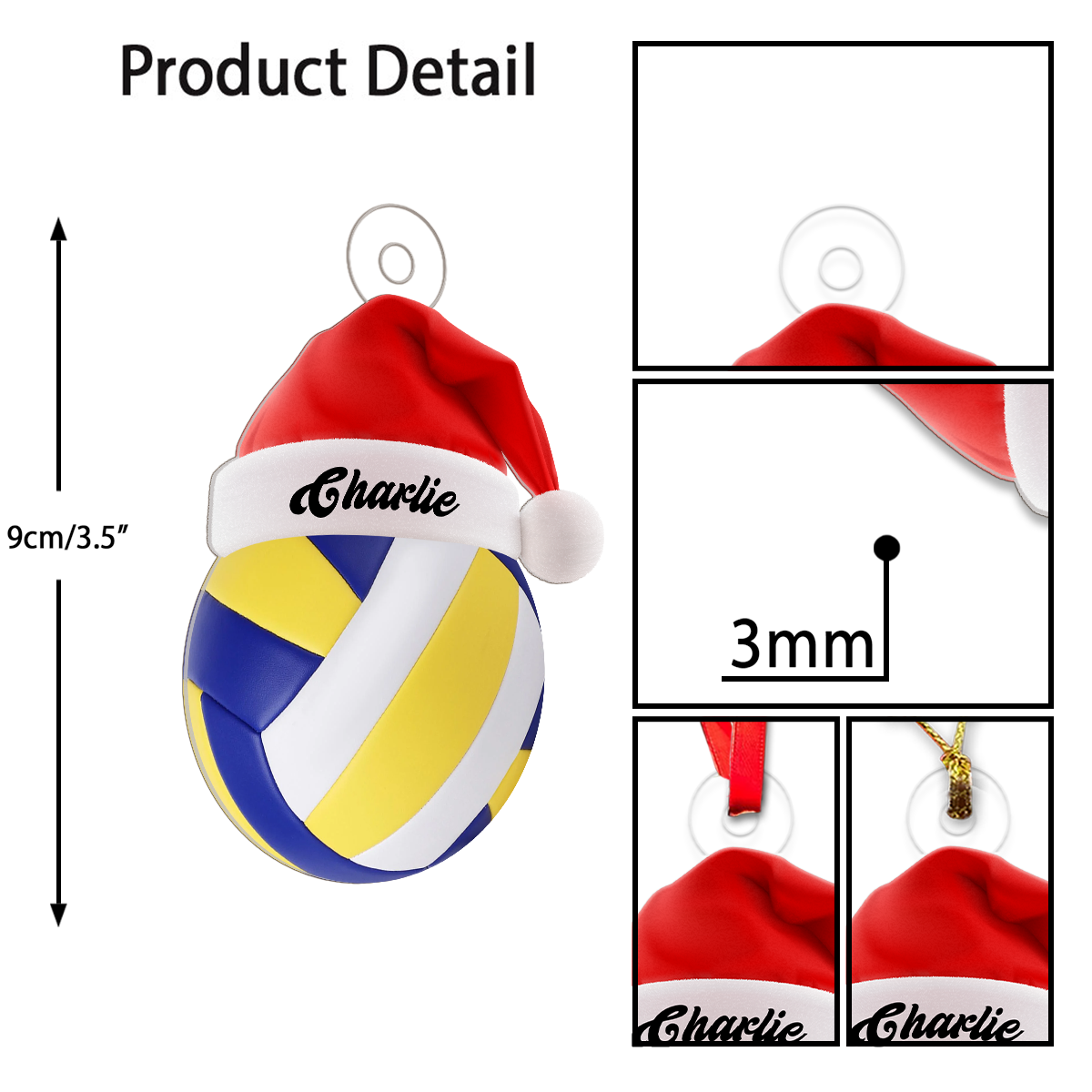 Personalized  Volleyball Acrylic Ornament Christmas Gift