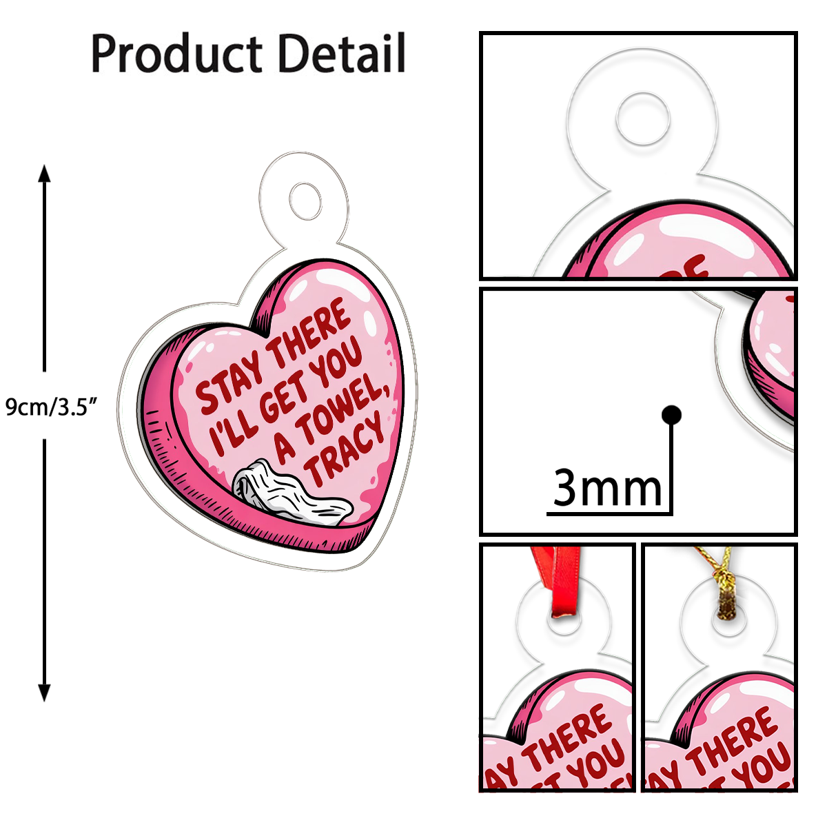 Personalized Stay There I'll Get You A Towel Ornament, Funny Couple Ornament, Custom Bathroom Humor Ornament, Naughty Christmas Gag Gift