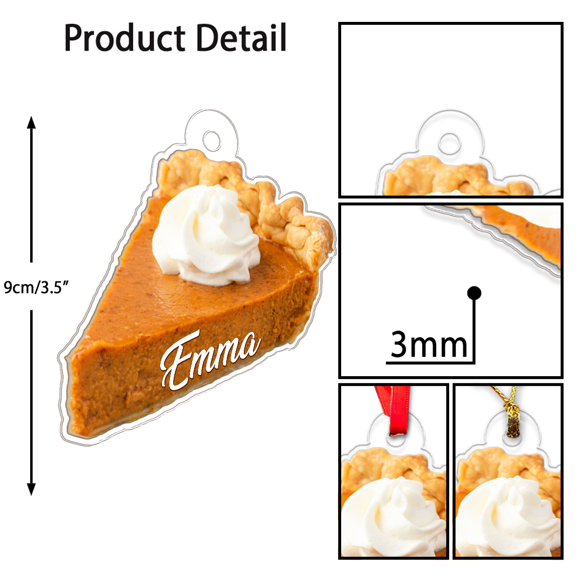 Pumpkin Pie Fall Gift Acrylic Ornament Christmas Gift