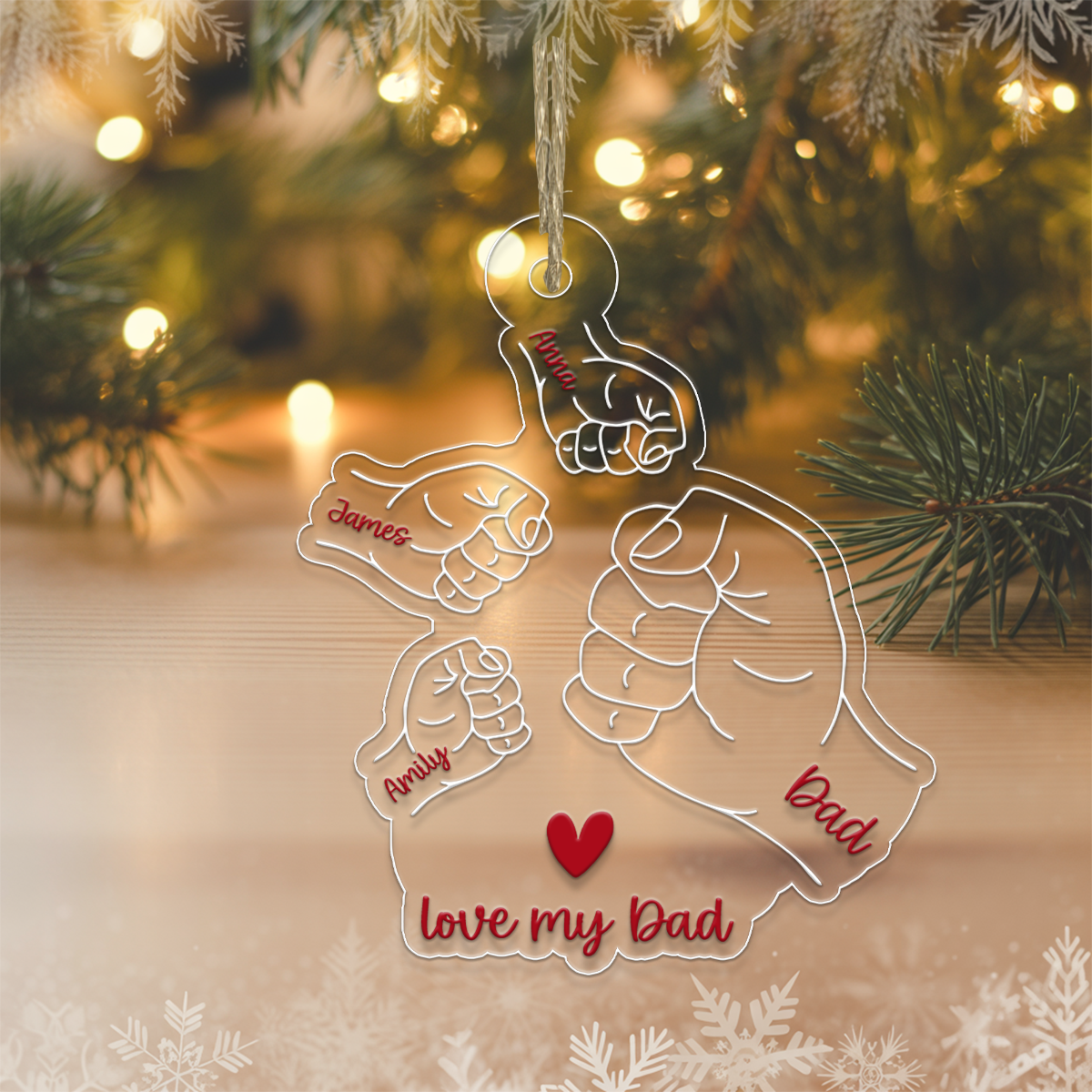 Custom Name Dad Hand Family