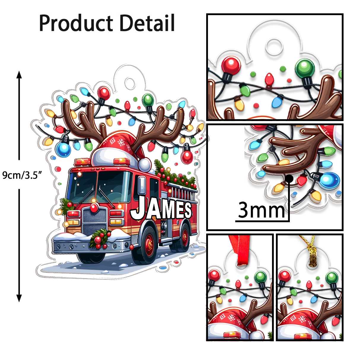 Custom Name Fire Truck Car For Firefighter