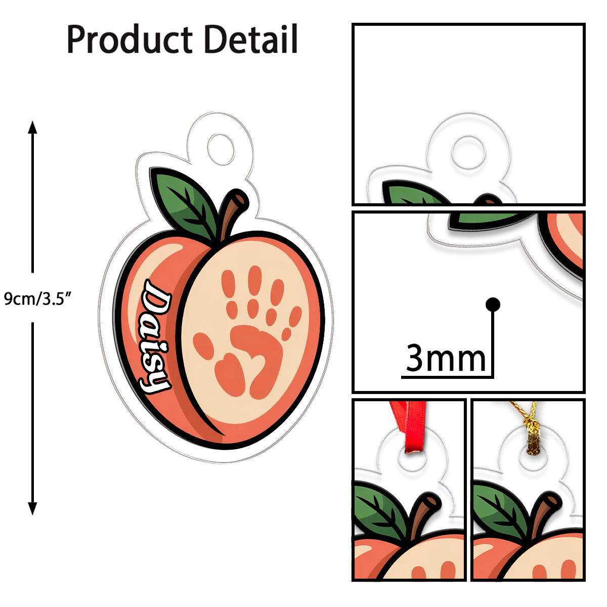 Personalized Hand On Peach Funny Ornament, Custom Gag Gift Christmas Ornament, Naughty Holiday Decoration, Adult Humor Keepsake