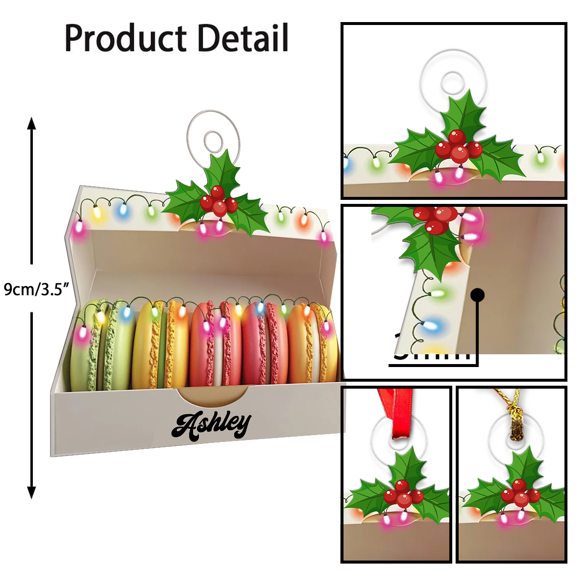 Custom Name Macaroons Acrylic Ornament Christmas Gift