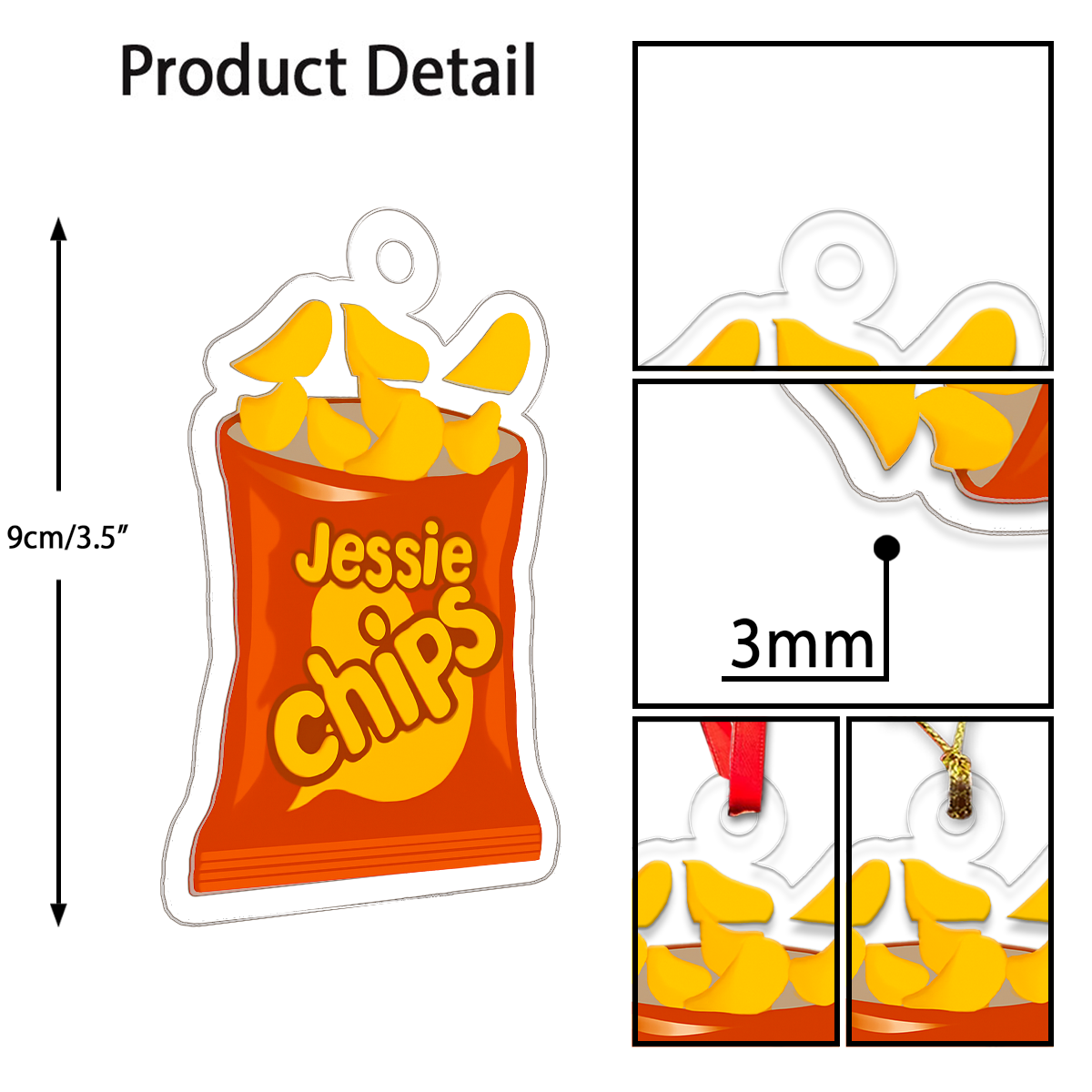 Personalized Chips Snack Ornament, Custom Gift for Food Lovers, Funny Snack Lover Ornament, Unique Holiday Gift, Custom Christmas Ornament