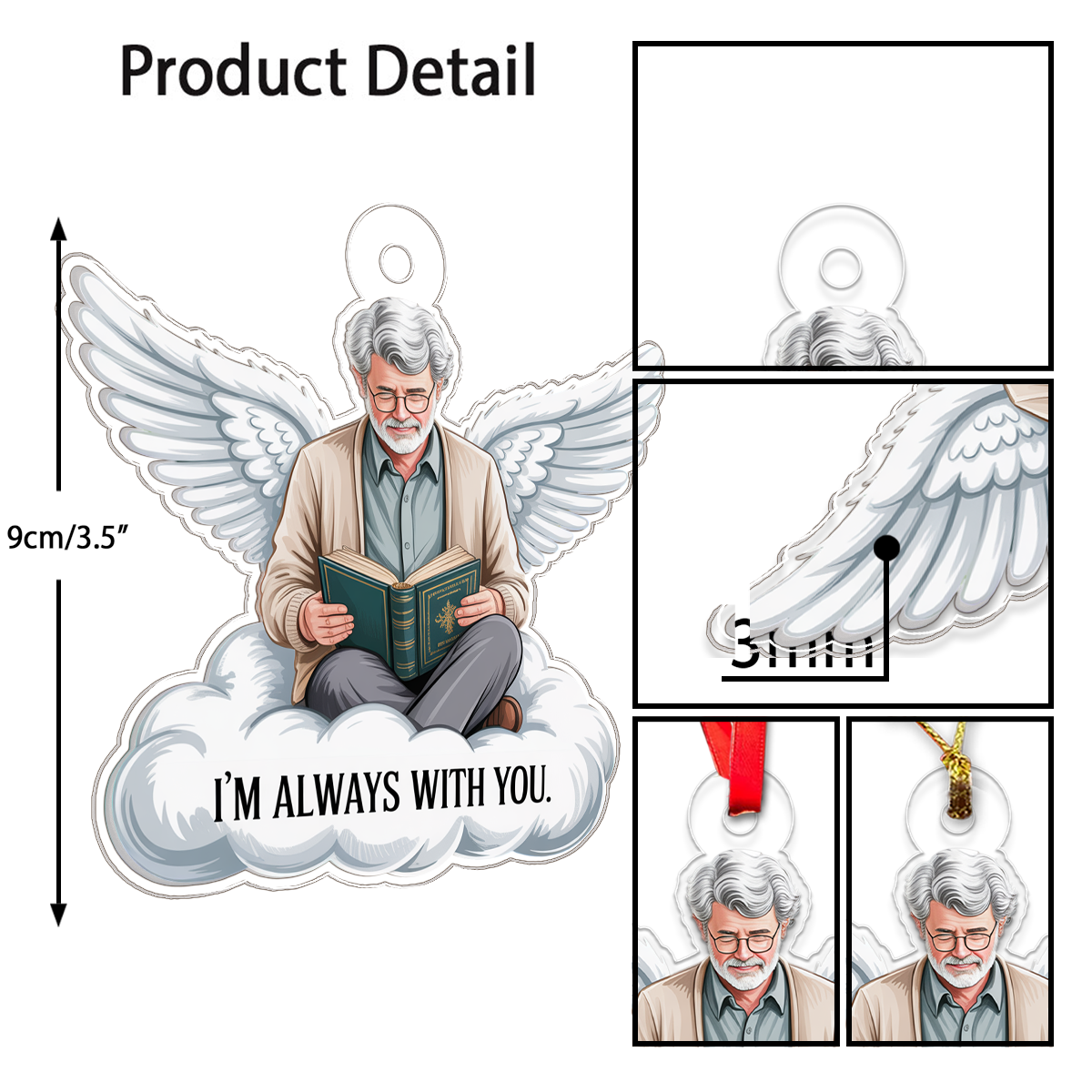 Custom Photo Angel On The Cloud Acrylic Ornament Christmas Gift
