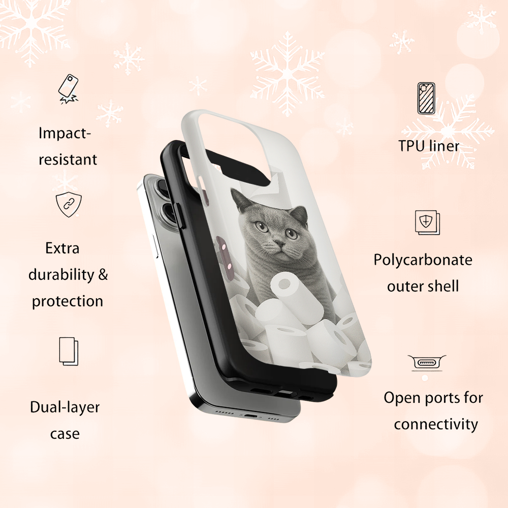 Custom Photo Cat Bathroom Phone Case