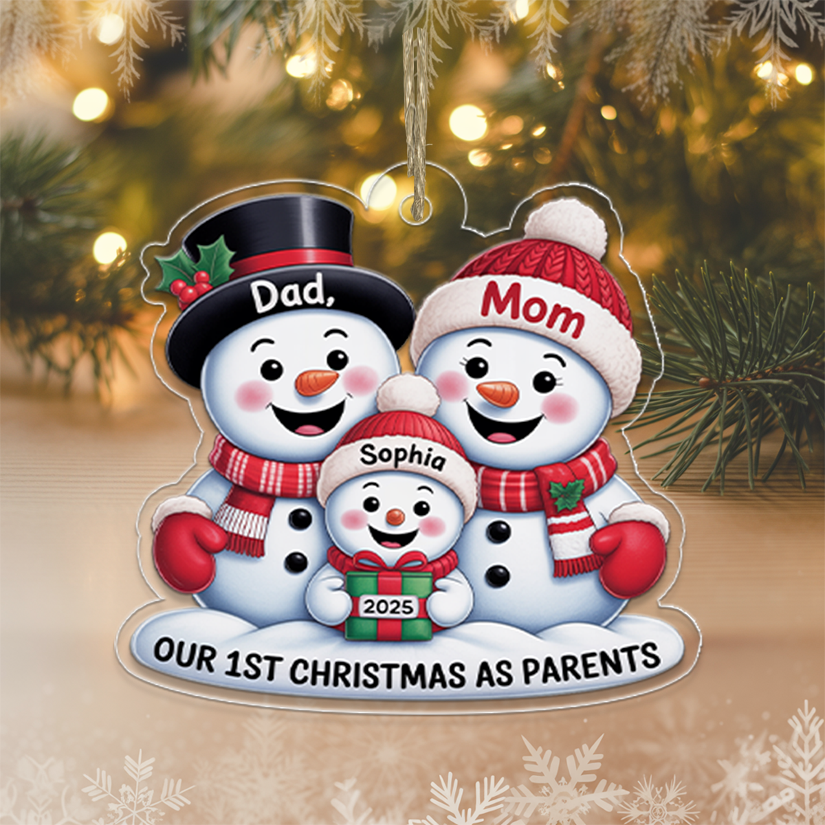 Our 1st Christmas As Parents Snowmen Ornament