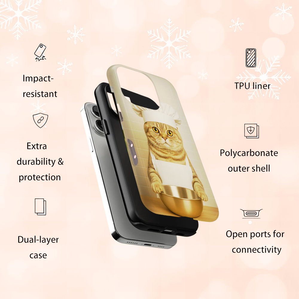 Custom Photo Cat Chef Phone Case Gift For Cat Lovers