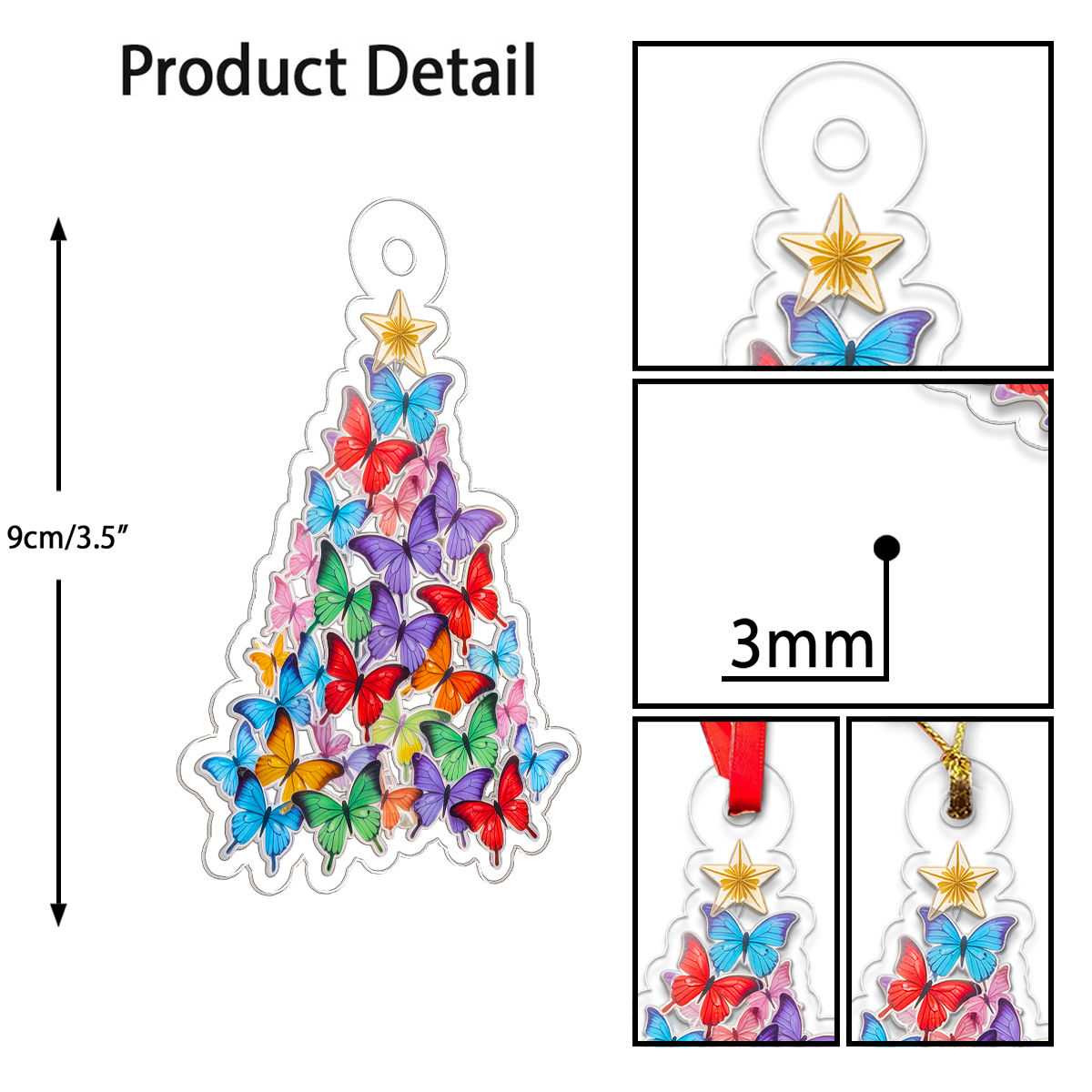 Colorful Butterfly Christmas Ornament