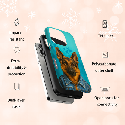 Custom Photo Denim Dog Phone Case Gift For Dog Lovers