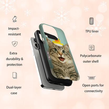 Custom Photo Cat In Bathtub With Duck Toy Phone Case