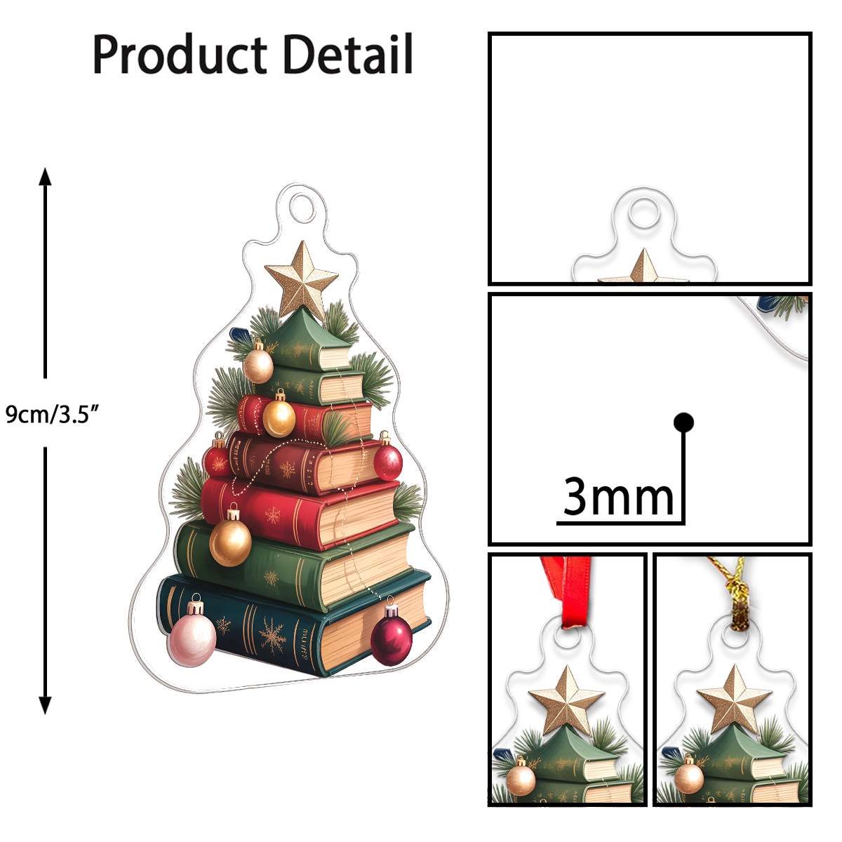 Custom Name Christmas Book Tree Ornament Acrylic Ornament Christmas Gift