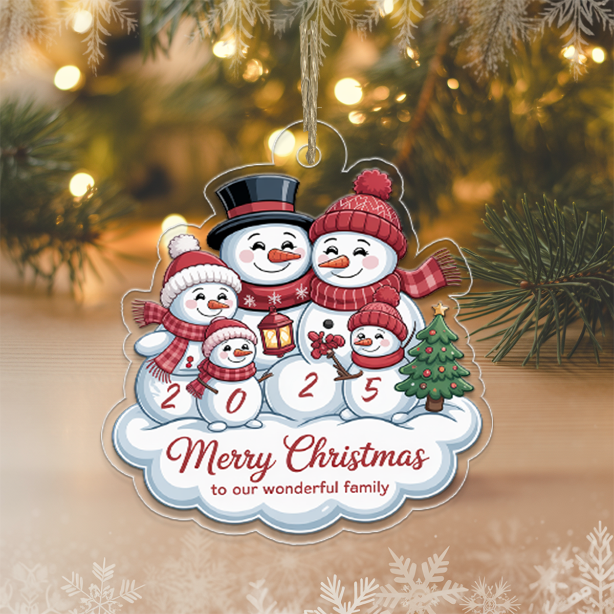 Custom Snowman Xmas Ornament