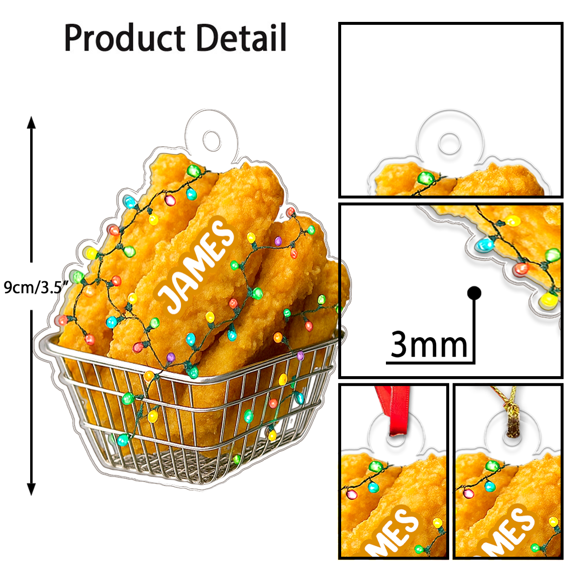 Personalized Fried Chicken Fast Food Acrylic Ornament Christmas Gift