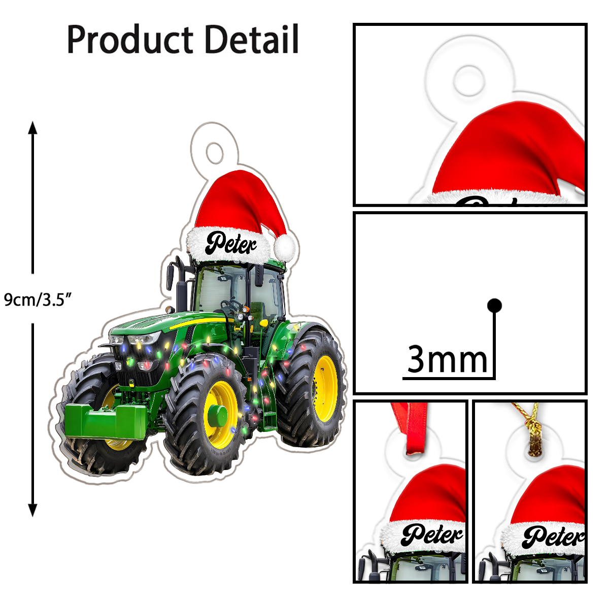 Custom Photo Face Tractor Christmas