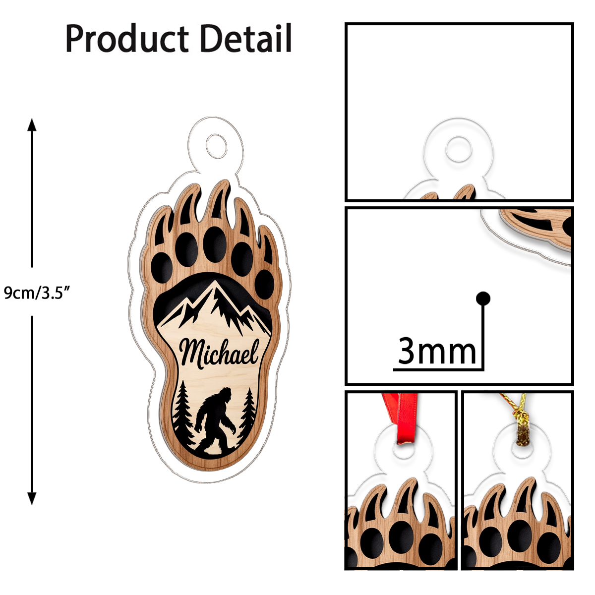 Personalized Bigfoot Ornament, Custom Sasquatch Christmas Ornament, Cryptid Lover Gift, Outdoor Adventure Ornament, Unique Holiday Keepsake