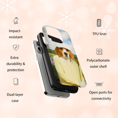 Custom Photo Golfer Dog Phone Case Gift For Dog Lovers