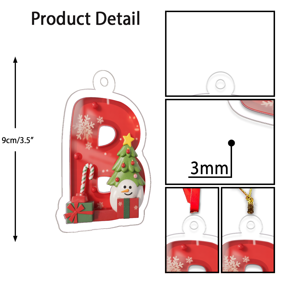 Letter B Acrylic Ornament Acrylic Ornament Christmas Gift