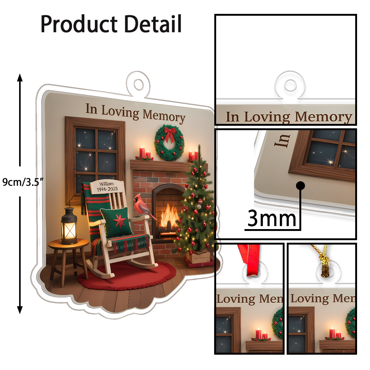 Personalized Memorial Sympathy Gifts Acrylic Ornament Christmas Gift