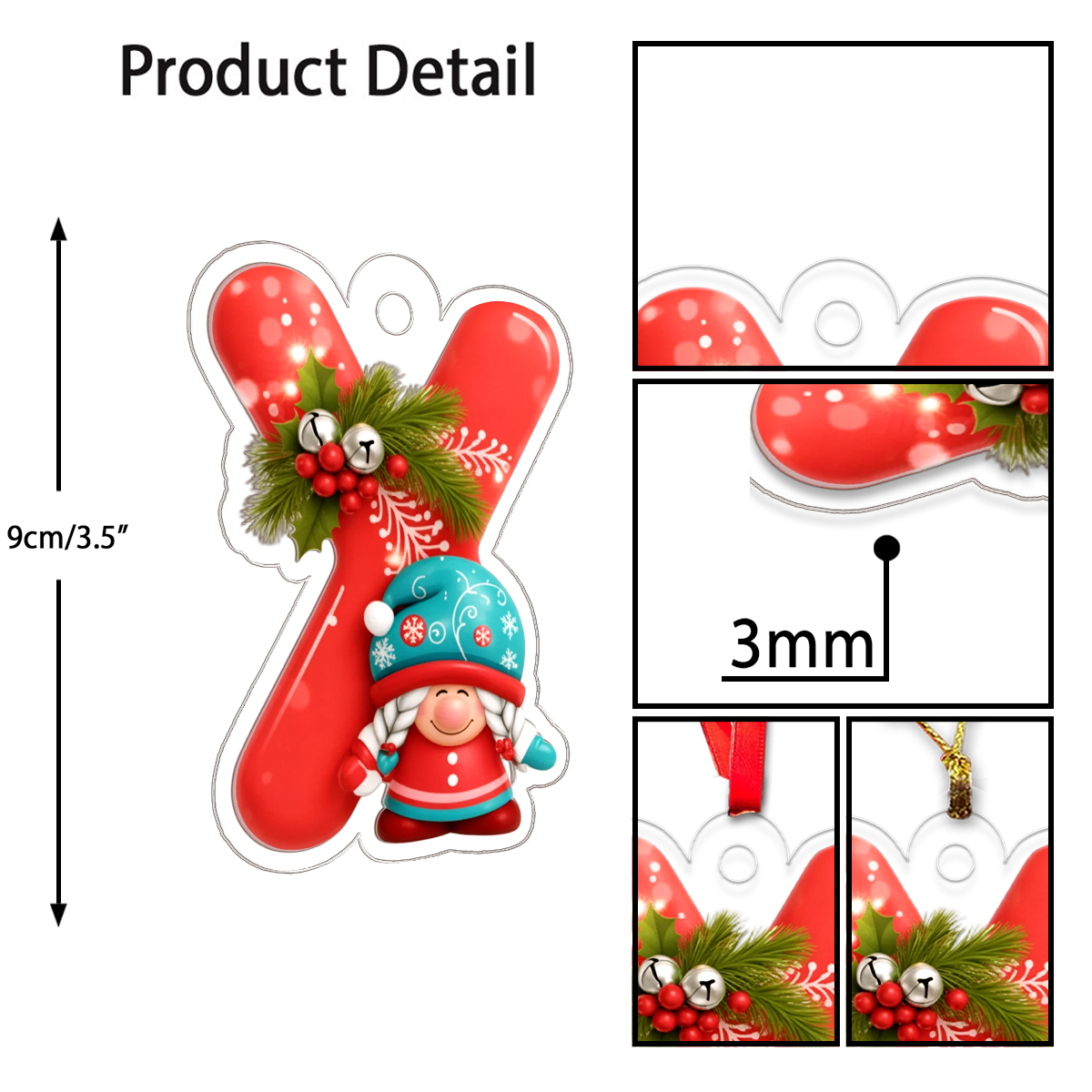 Christmas Initial Letter Y Ornament Acrylic Ornament Christmas Gift