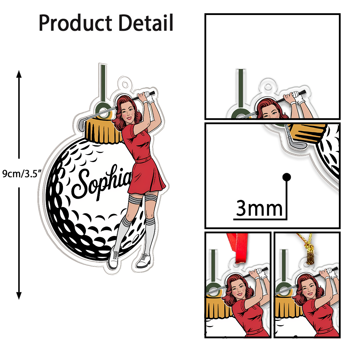 Personalized I Just Want To Play Golf Acrylic Ornament Christmas Gift