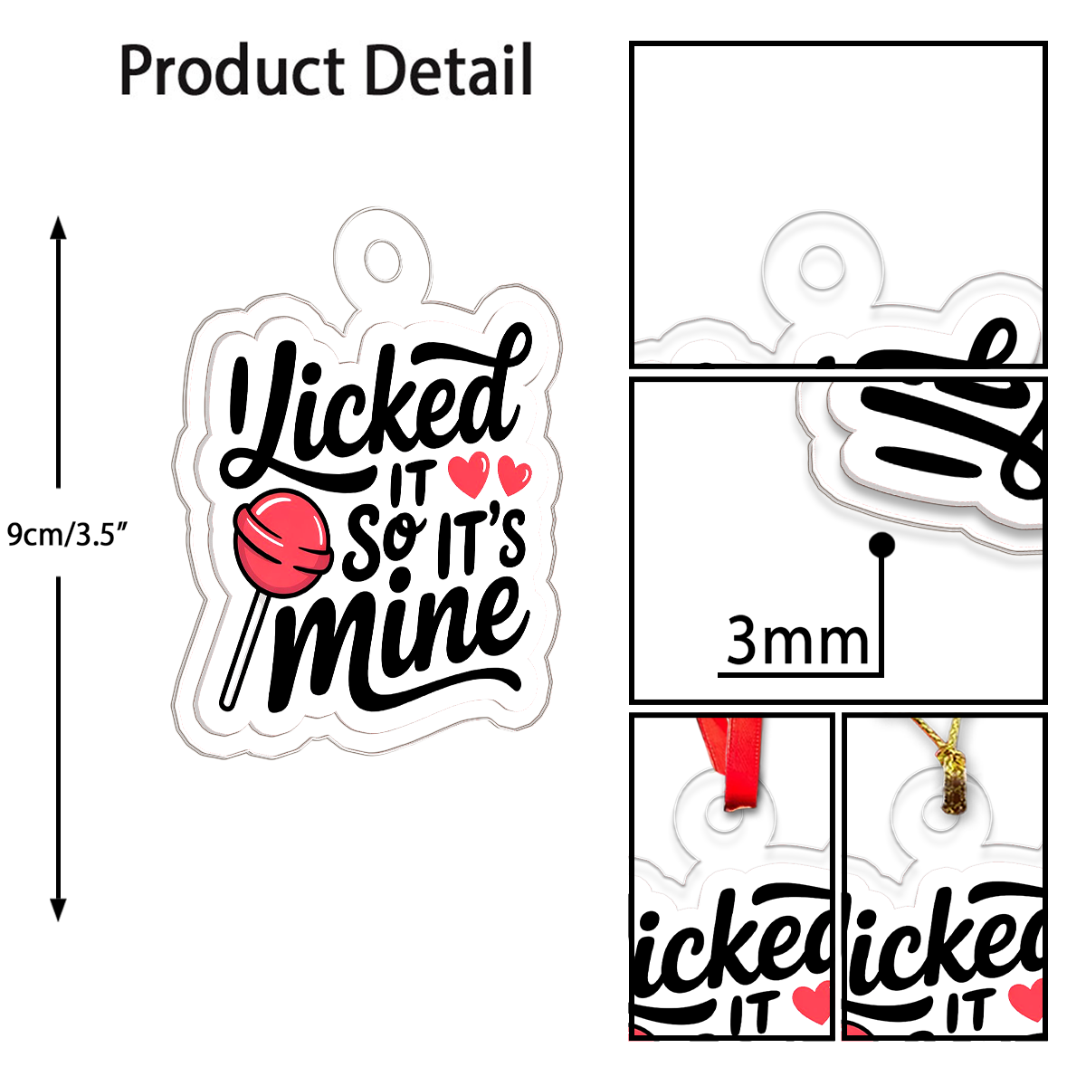 I Licked It So It's Mine Ornament, Funny Christmas Ornament, Gag Gift, Holiday Humor Decoration, Unique Keepsake
