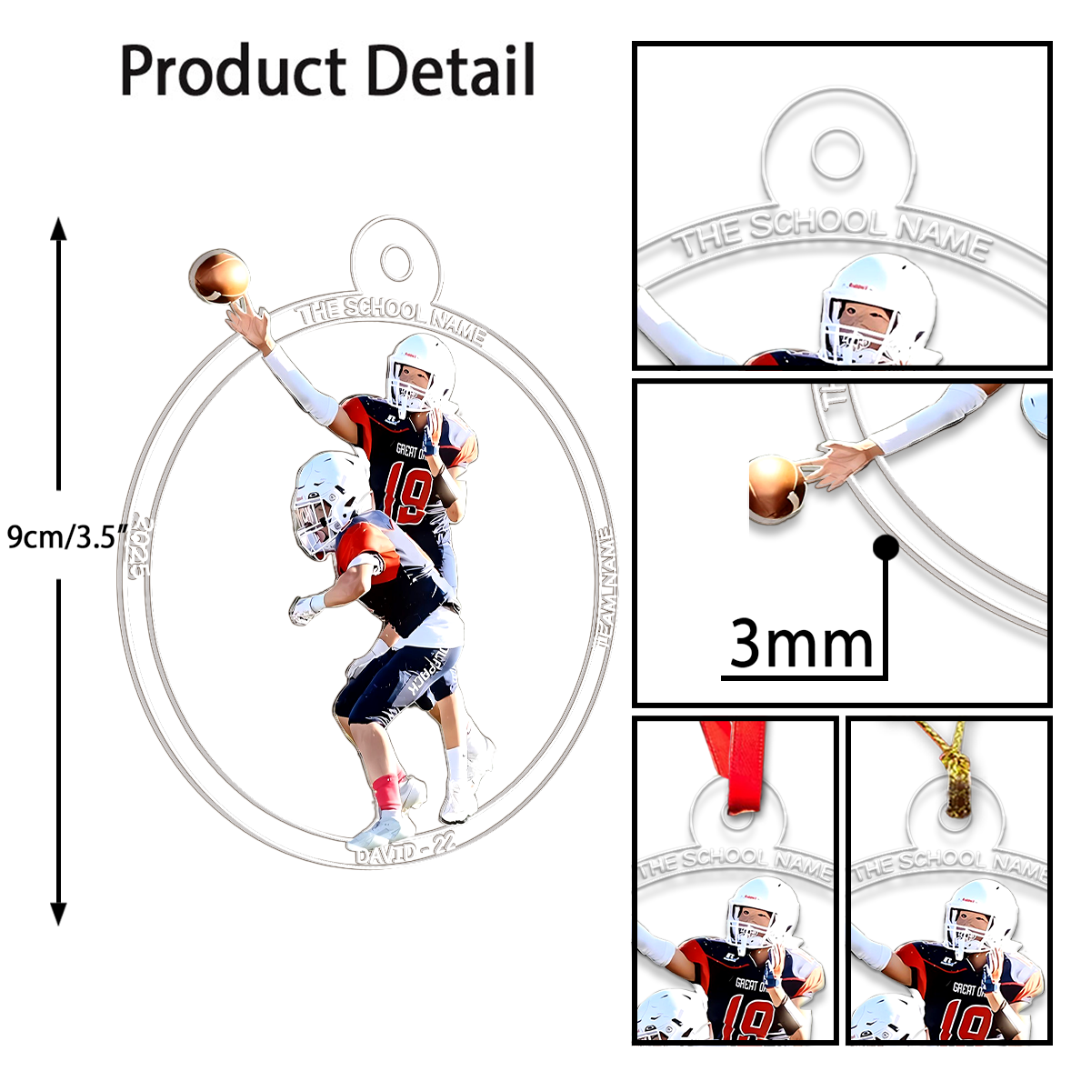 Custom Photo Football Player For Team