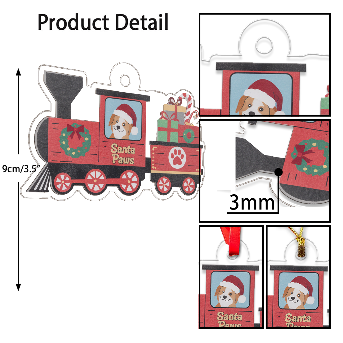 Acrylic ornament xmas train