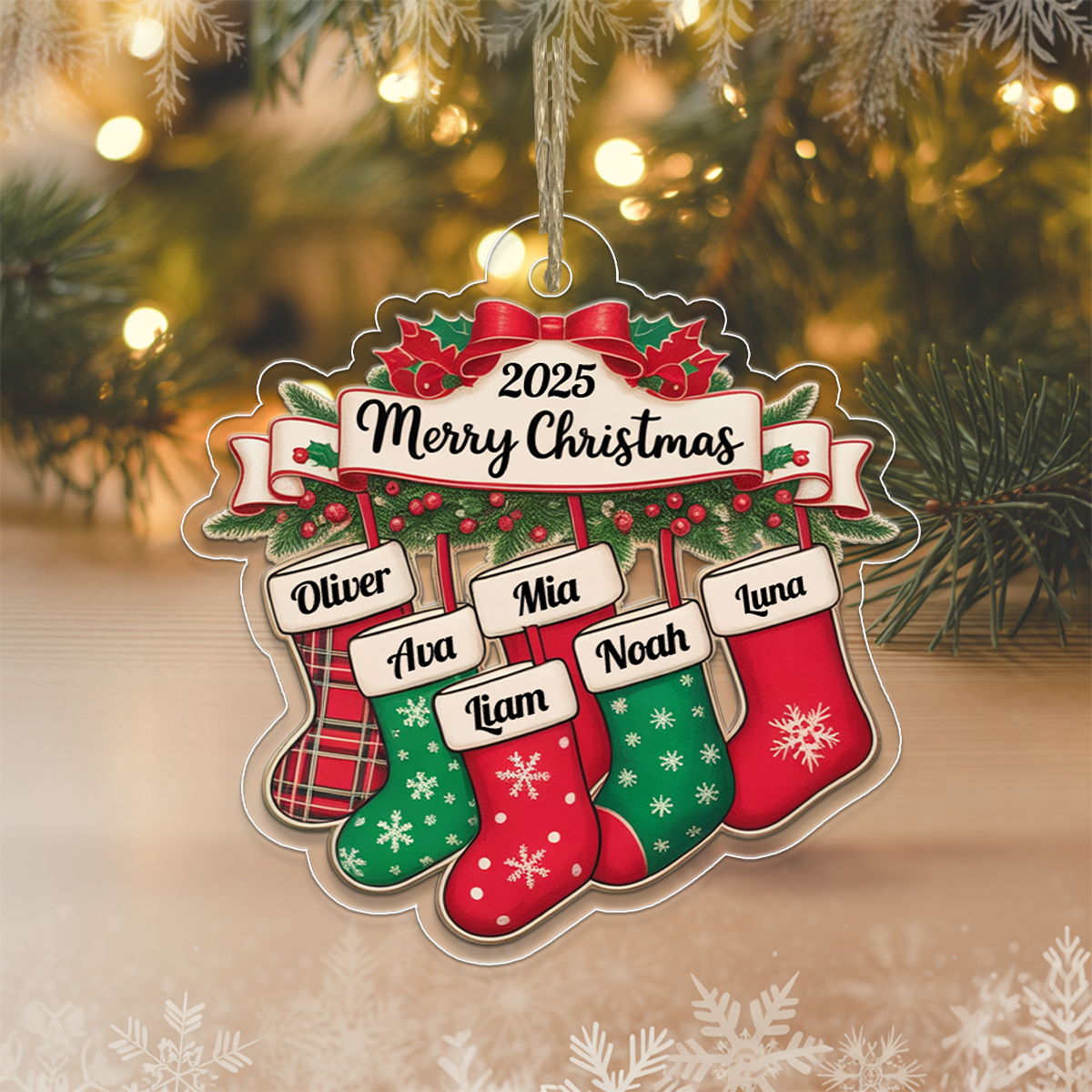Custom Name Family Xmas Socks