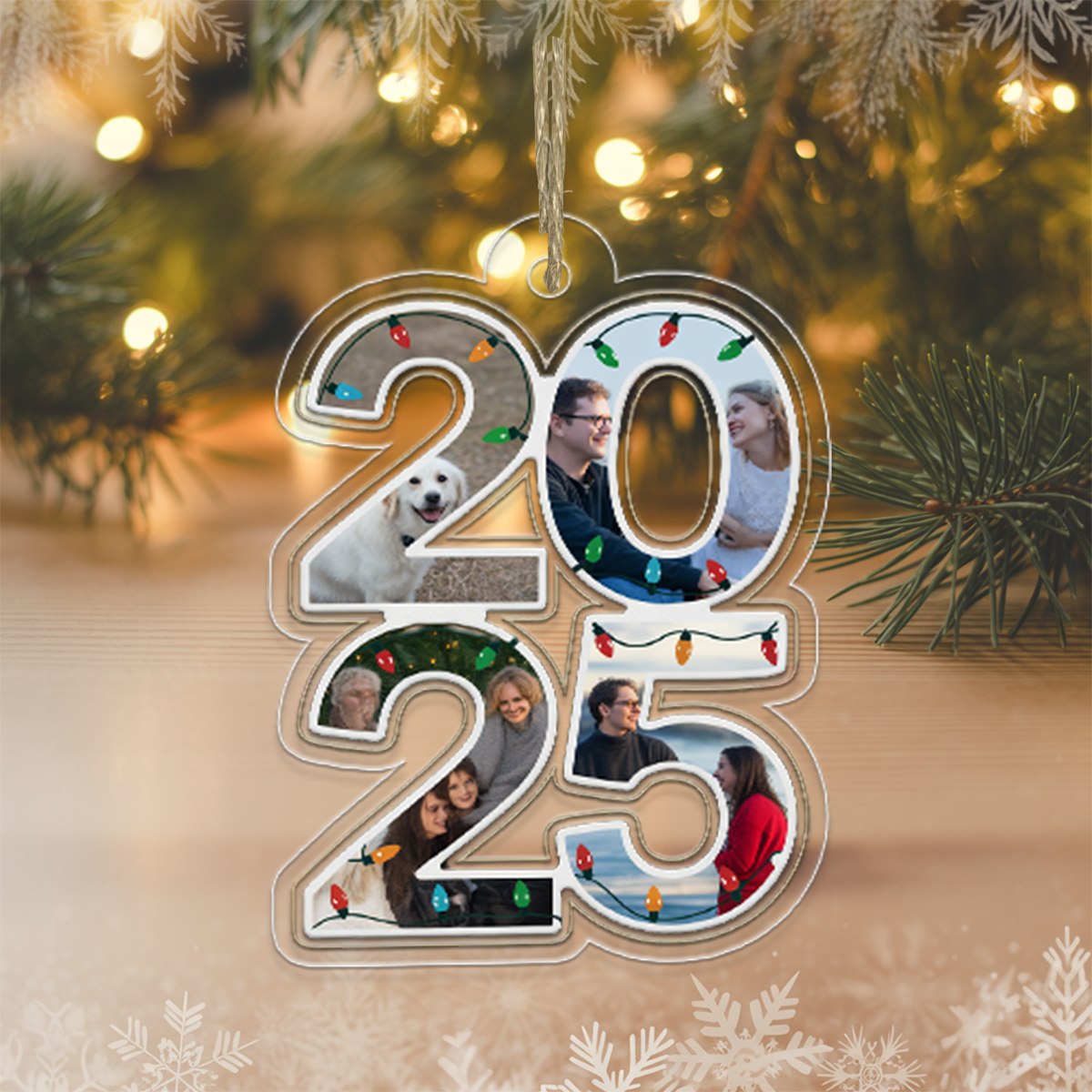 Custom Photo What A Year - Personalized Custom Shaped Acrylic Ornament