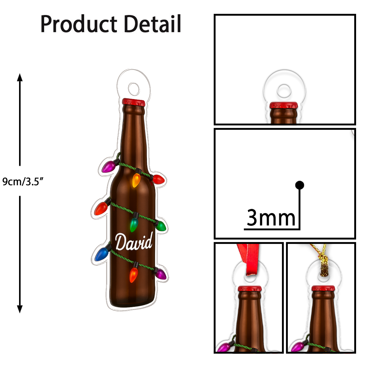 Custom Name Beer Christmas Acrylic Ornament Christmas Gift