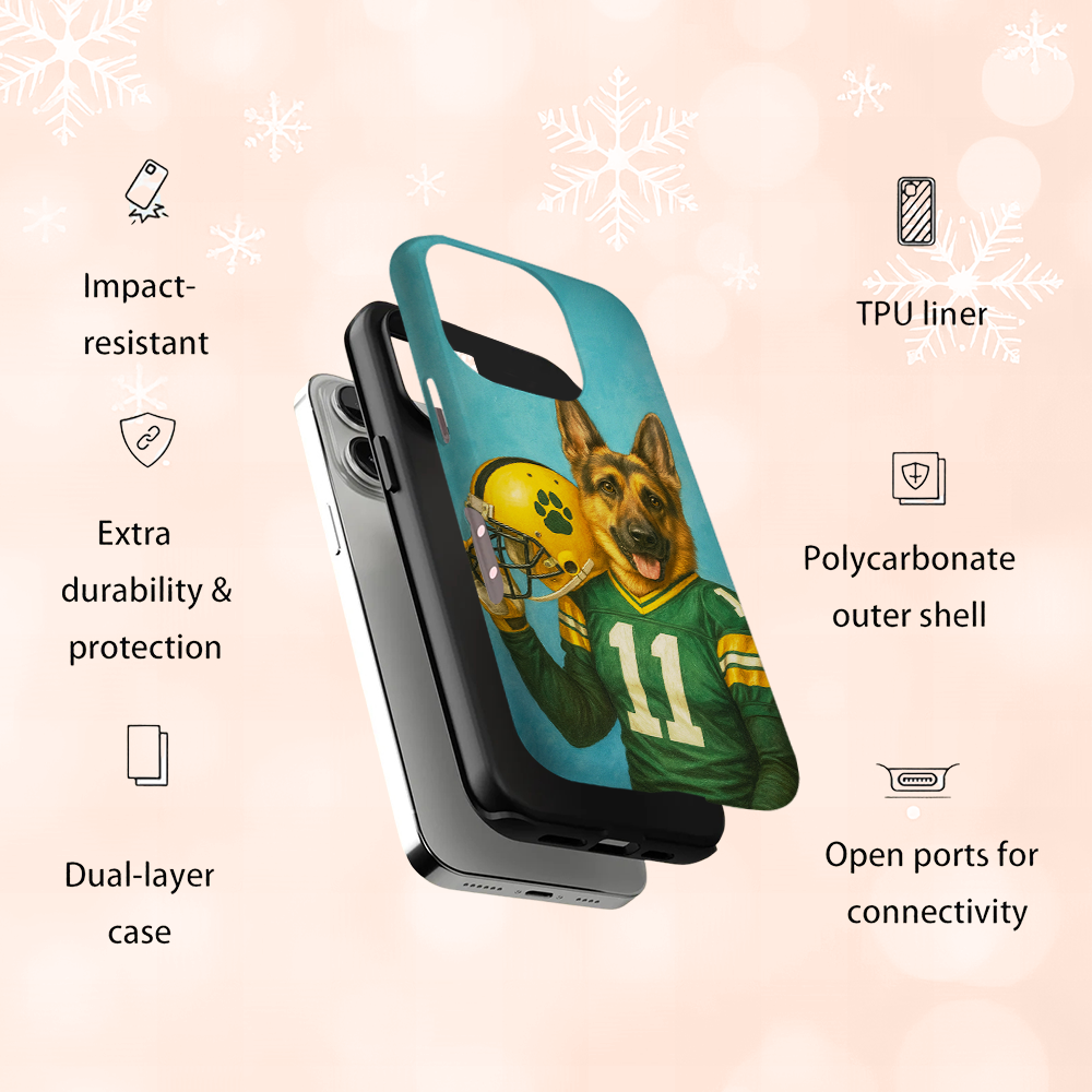 Custom Dog Photo Football Player Phone Case