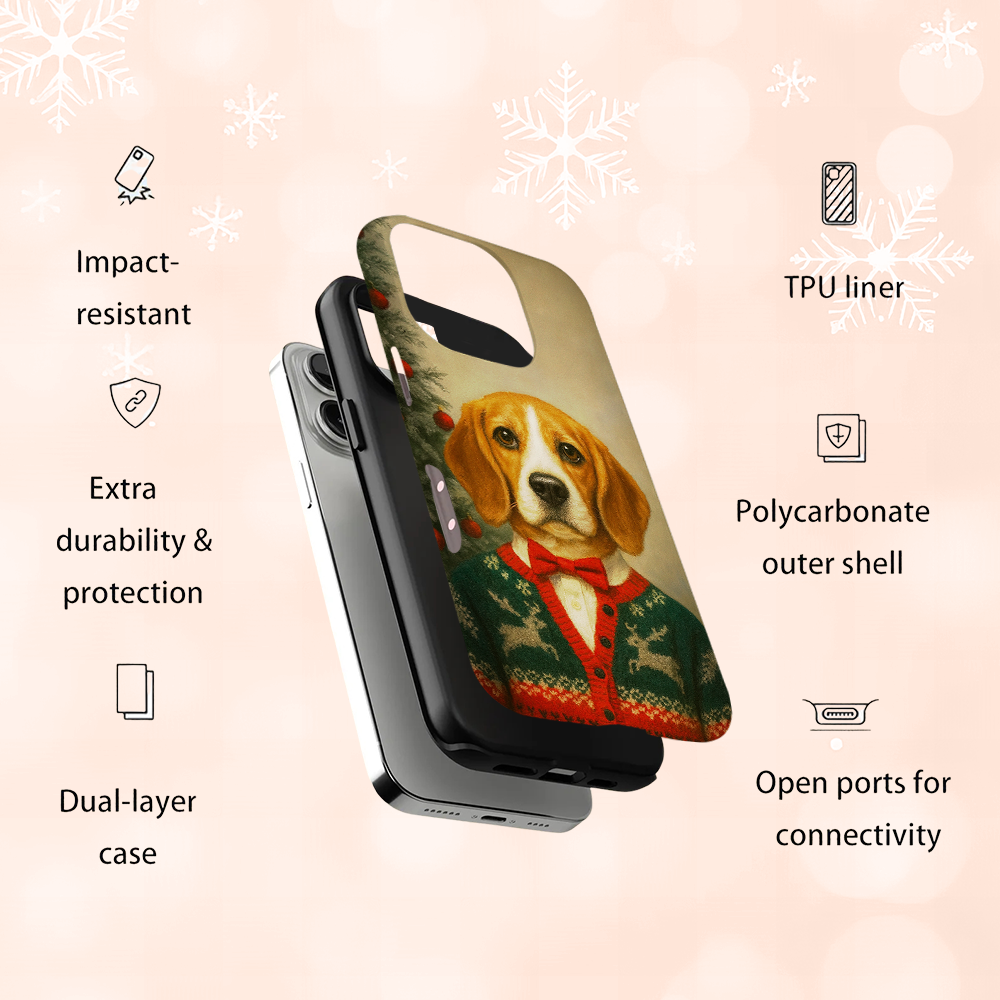 Custom Photo Christmas Dog Phone Case Gift For Dog Lovers