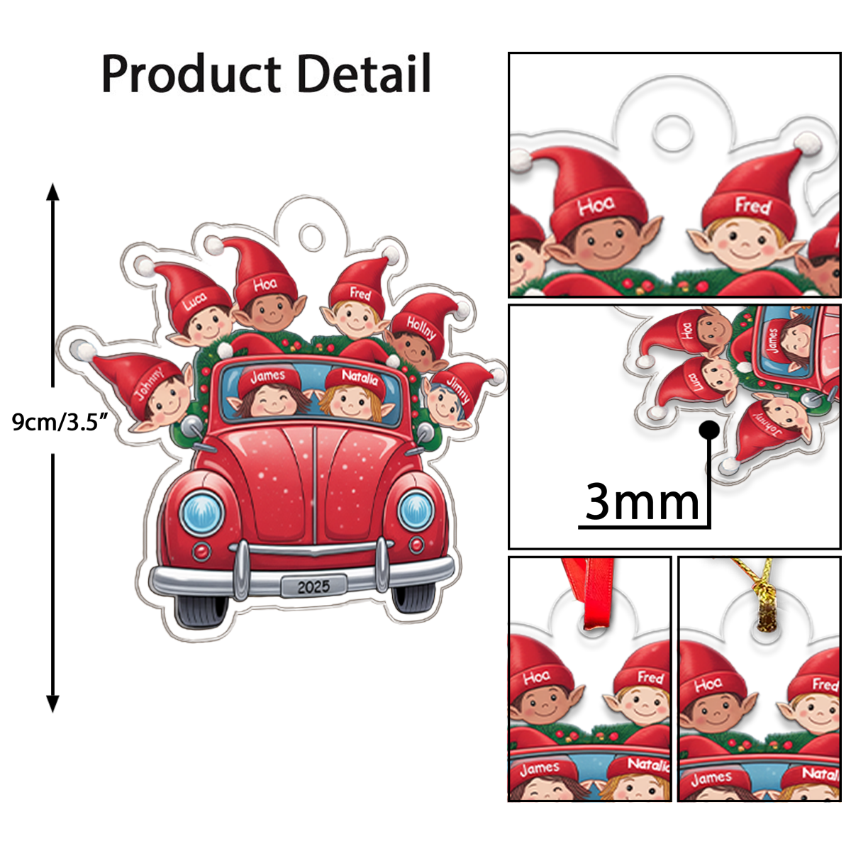 Personalized Custom Wood Ornament - Gift For Car Lovers
