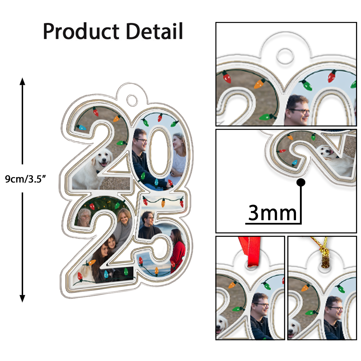 Custom Photo What A Year - Personalized Custom Shaped Acrylic Ornament